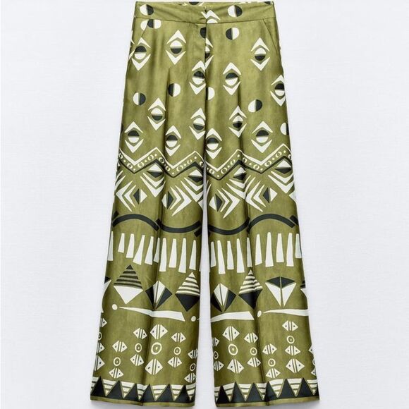 Zara Limited Edition Wide Leg Satin Pants - Size Small - Picture 2 of 7